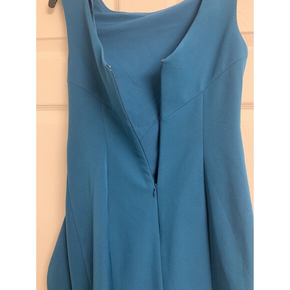 Eliza J. Drape Laguna Crepe Cocktail Shift Dress Size 4 Teal - Picture 6 of 8